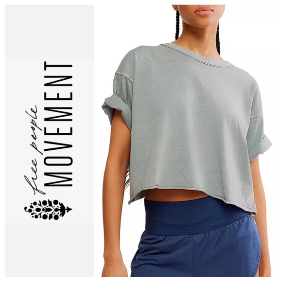 NWT Free People FP Movement Inspire Tee in Surf Blue - Picture 1 of 15